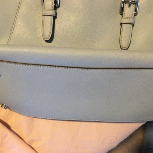 Michael Kors Light Blue Large Leather Satchel/Shoulder Bag Very Nice - Picture 4 of 6